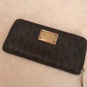 Jet Set Monogram Zip Around Wallet